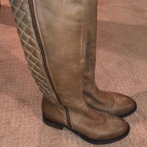 Quilted Riding Boots in Slate
